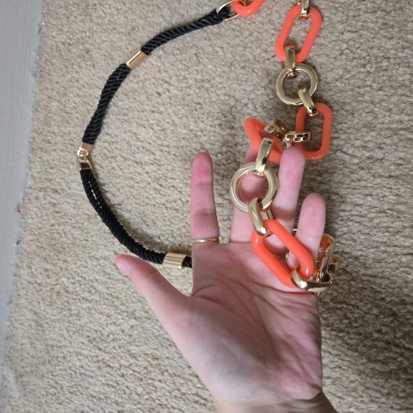Vintage Chunky Chain Link Orange & Gold Statement Belt - Picture 9 of 9